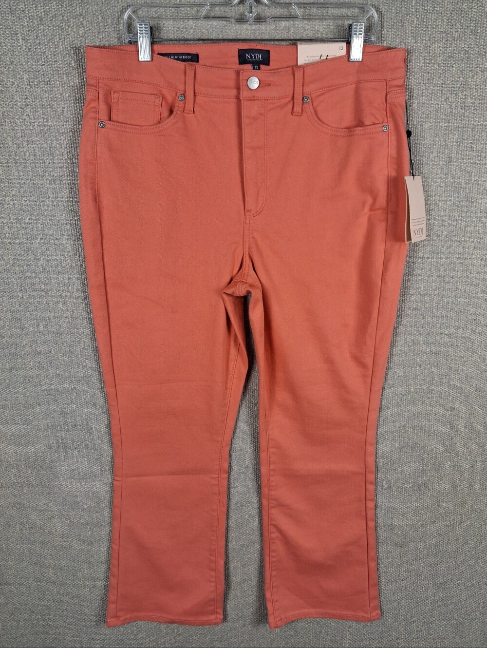 NYDJ Billie Mini Boot Cool Embrace Lift Tuck Pants High Rise Coral Haze Size 12